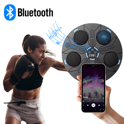 (REMATE DE EXISTENCIAS)  BOXFIT© MÁQUINA DE BOXEO MUSICAL + GUANTES DE REGALO 🎁