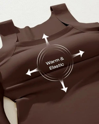 Camiseta de tirantes térmica con cuello en U y sujetador incorporado para mujer
